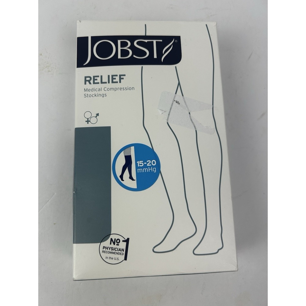 Jobst Unisex Relief Medical OT Compression Socks Thigh High Nude 15-20 mmHG NEW
